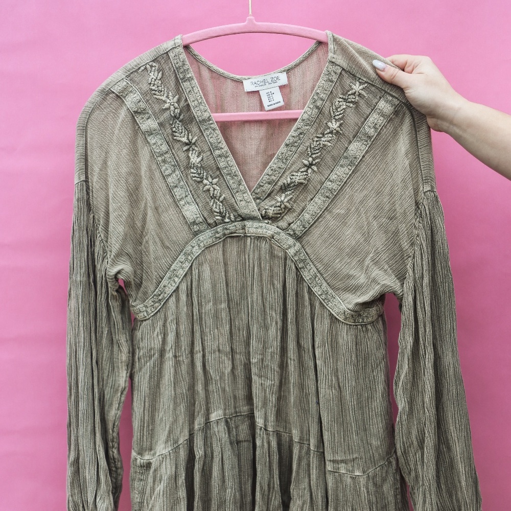 Long Sleeve Olive Boho Top